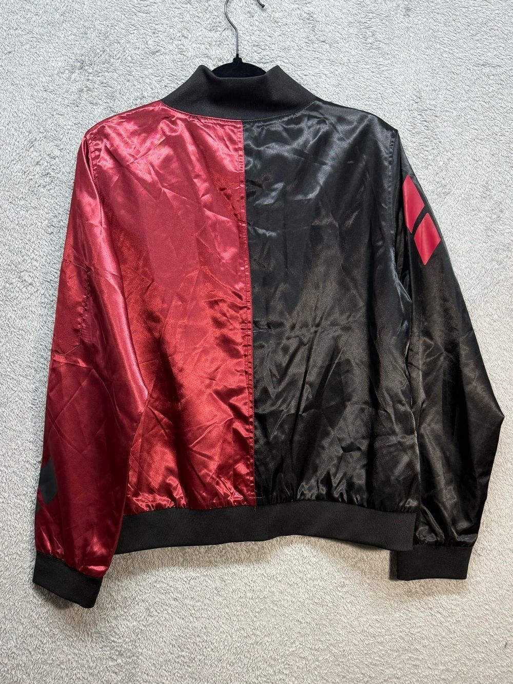 DC Comics Officially Licensed Harley Quinn Satin Bomber Jacket - Picture 2 of 3